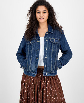 Cotton Denim Trucker Jacket | Macy's