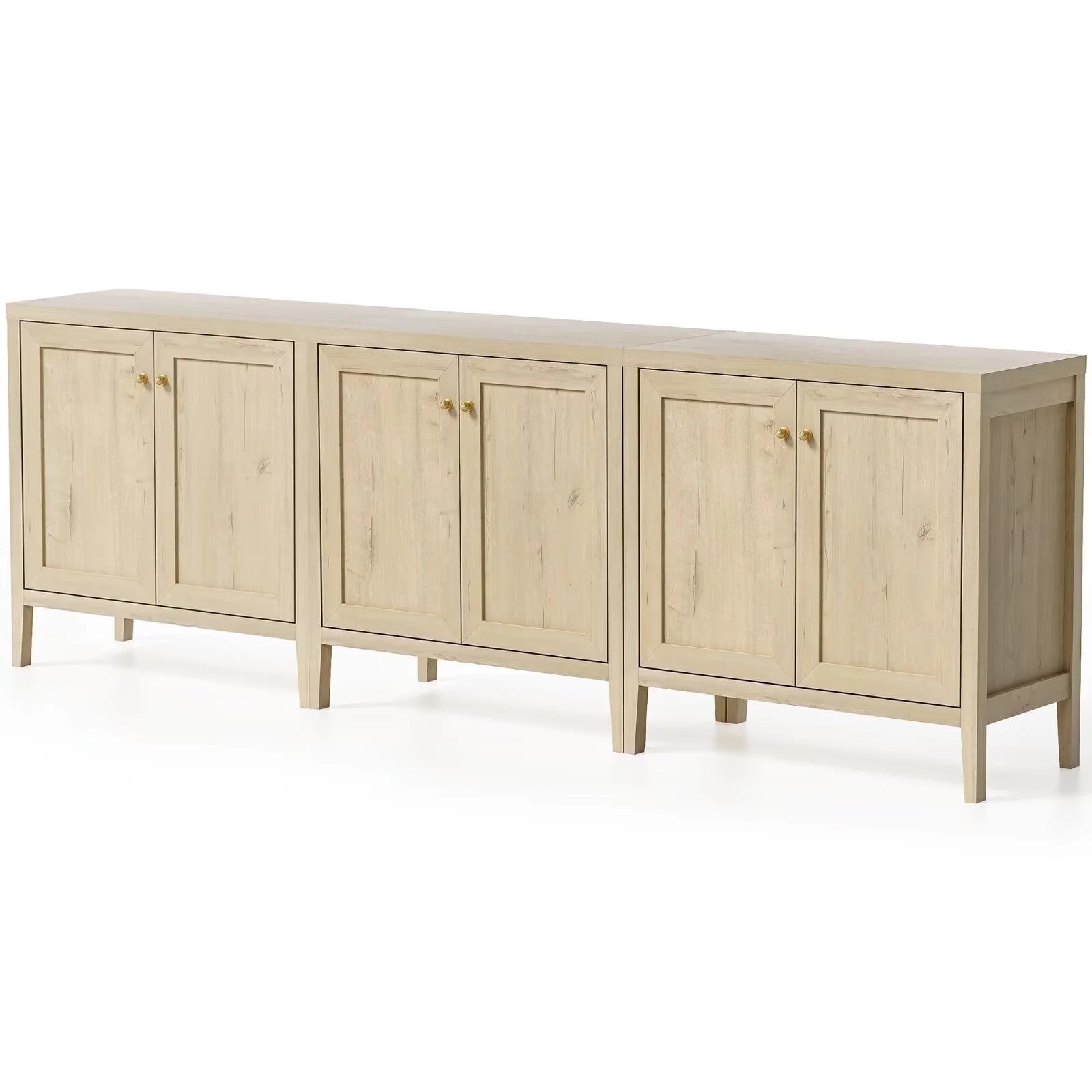 EYYTHUNG Sideboard Buffet Cabinet Set of 3 with Adjustable Shelves, Farmhouse Credenza Versatile ... | Walmart (US)
