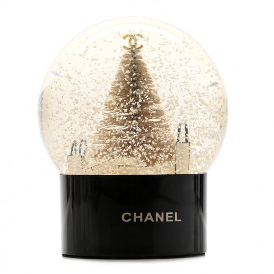 CHANEL Glass Christmas Tree Shopping Bag Snow Globe | Fashionphile