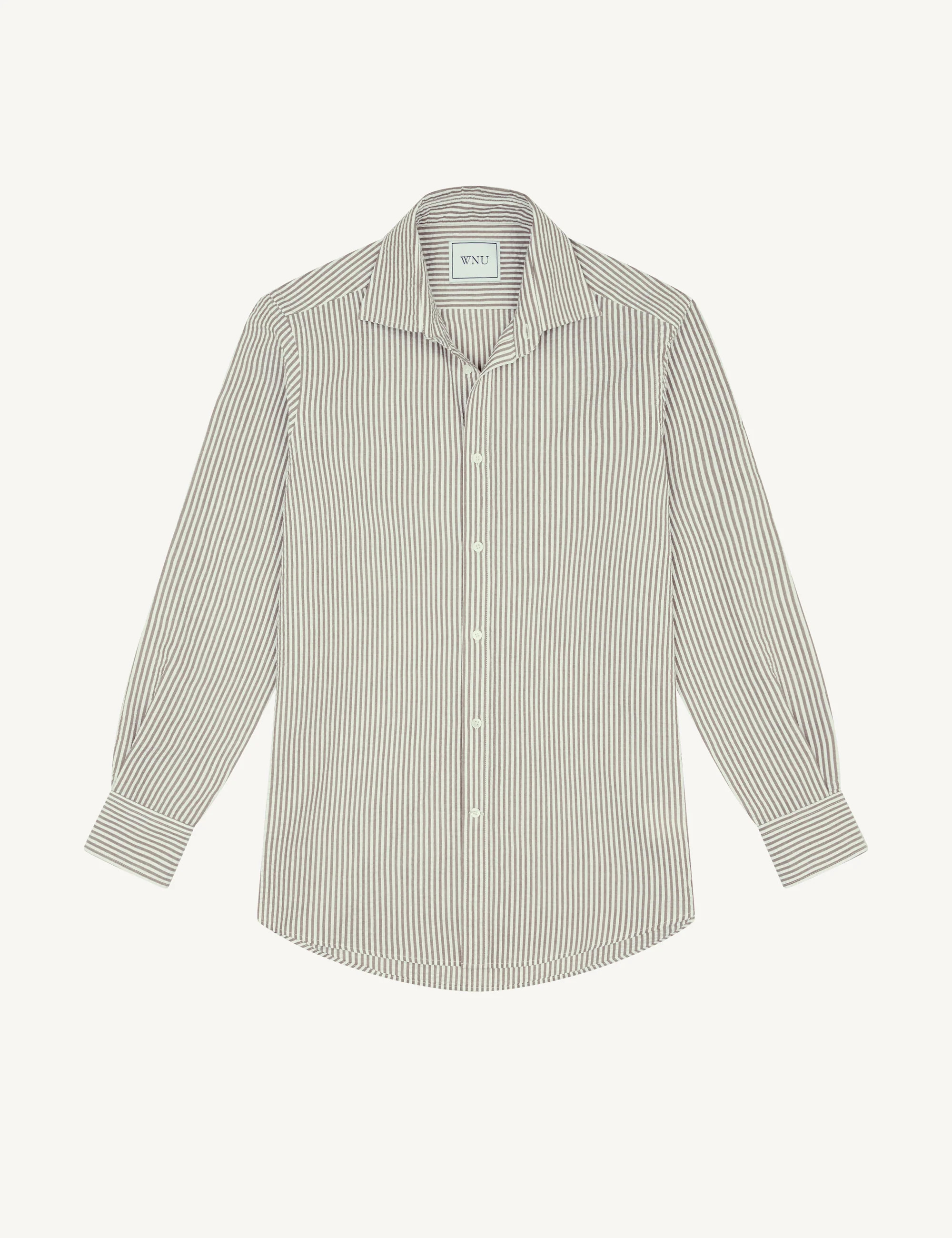 The Boyfriend: Seersucker, Mocha Stripe | With Nothing Underneath