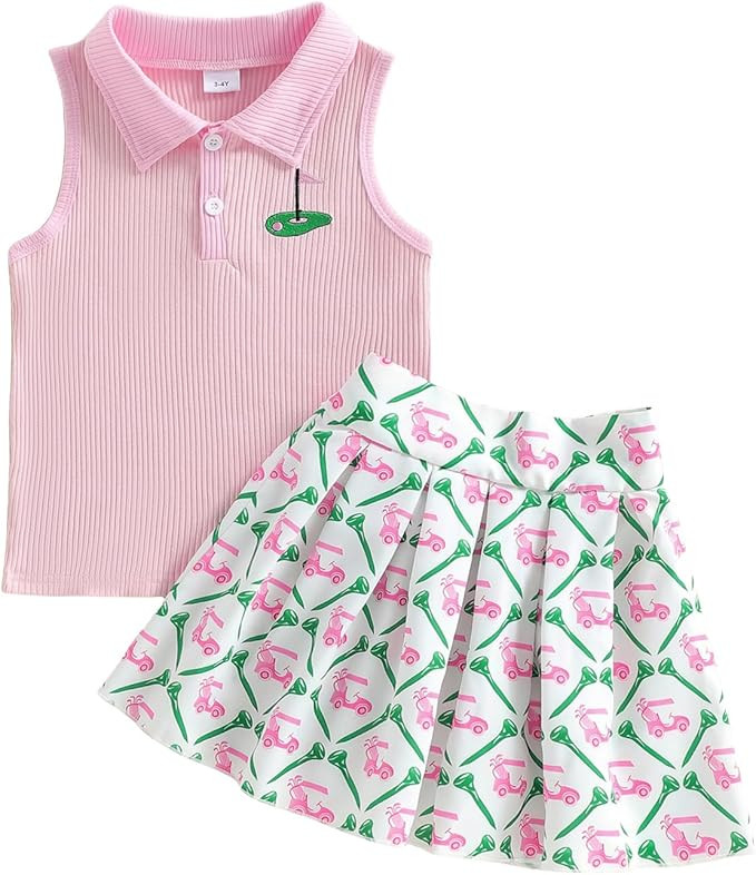 Fernvia Toddler Baby Girl Summer Clothes 1T 2T 3T 4T Ribbed Knit Tops Mini Skirts Set 2Pcs Outfit... | Amazon (US)
