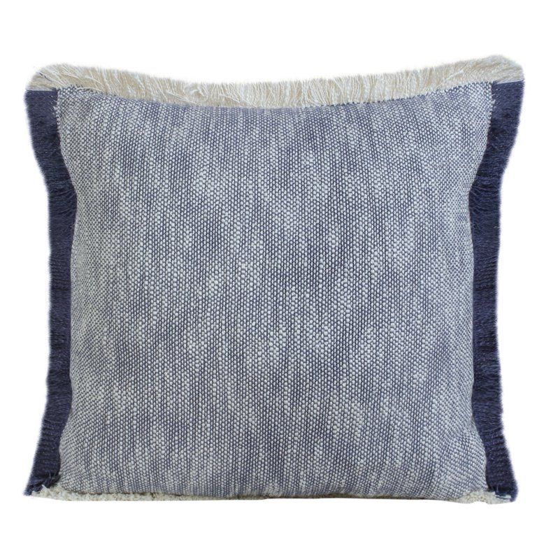 woven paths Unique Neutral Two-Tone Cotton Throw Pillow with Fringe | Walmart (US)