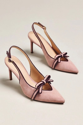 Maeve Bow Pointed-Toe Slingback Heels | Anthropologie (US)
