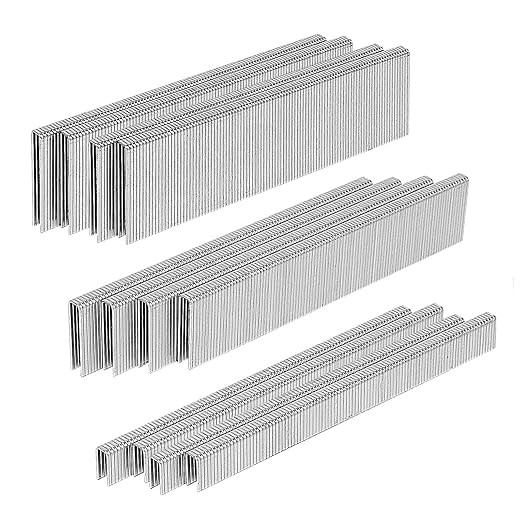 SITLDY 2800-Count 18 Gauge 1/4" Narrow Crown Staples 1/2"-1200, 3/4"-800, 1"-800, Heavy Duty Galv... | Amazon (US)