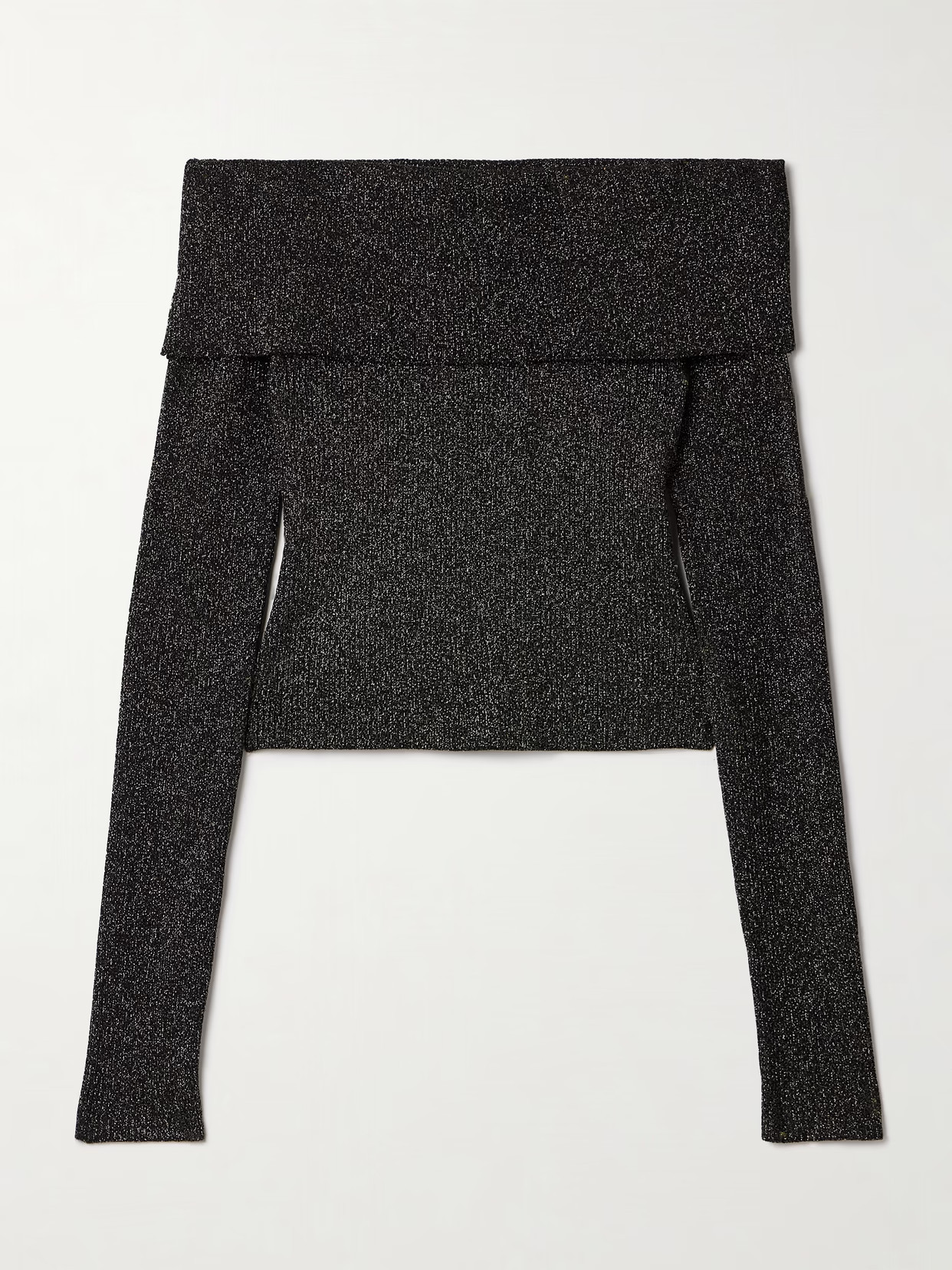 Zimmermann - Crush Off-the-shoulder Cropped Metallic Stretch-knit Top - Black | NET-A-PORTER (UK & EU)