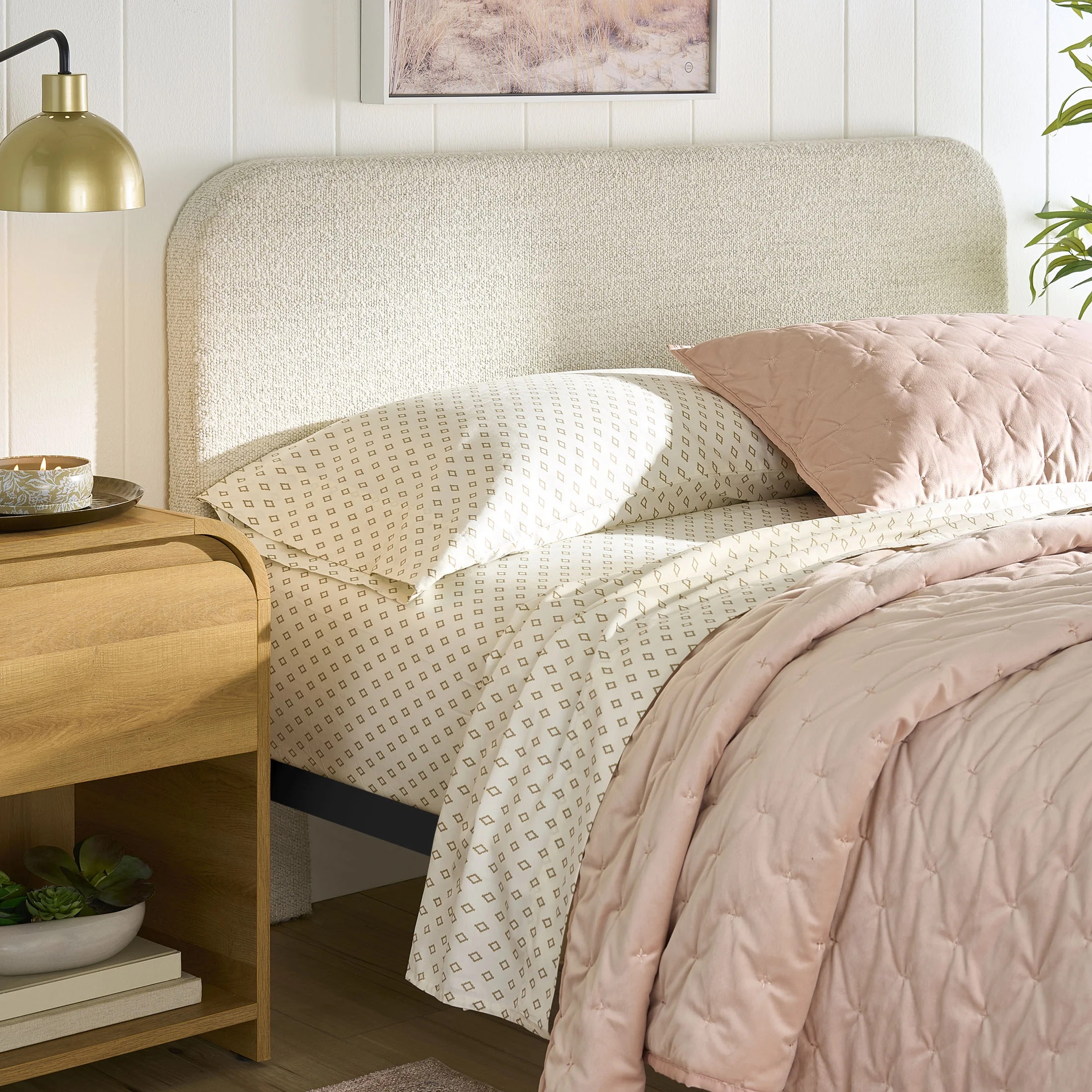 Better Homes & Gardens Juliet Full/Queen Boucle Headboard, Ivory | Walmart (US)
