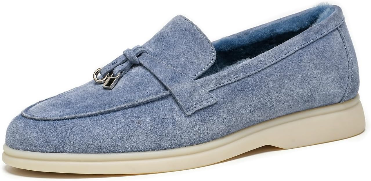 BEAU TODAY Suede Loafers Flats for Women, Women’s Slip On Penny Loafers, Leather Driving Comfor... | Amazon (US)