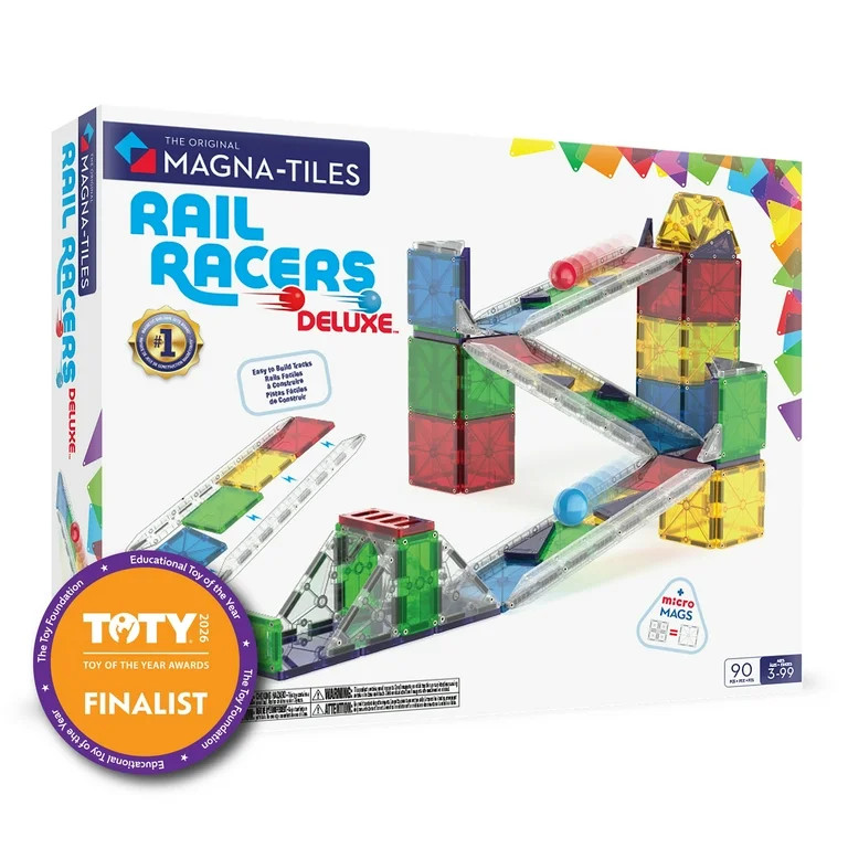 MAGNA-TILES® Rail Racers Deluxe 90-Piece Magnetic Construction Set, The Original Magnetic Buildi... | Walmart (US)