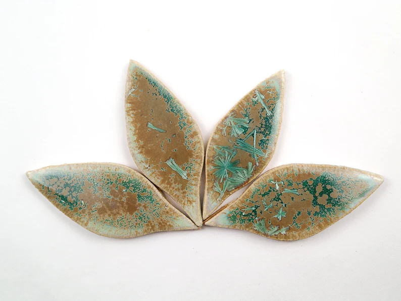 Colorful Handmade Ceramic Tile Leaf for Mosaic Design - Etsy | Etsy (Global)