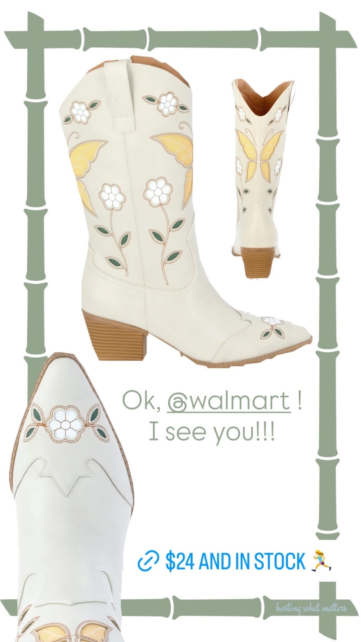 Adorable cowboy boots for $24! Wow! So cute!!

#walmartfinds #boots #cowboyboots #fall #western



#LTKSaleAlert #LTKFindsUnder50 #LTKShoeCrush