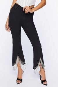Rhinestone Fringe Capri Jeans | Forever 21 (US)