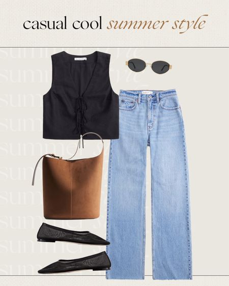 Casual cool summer style 🤎 jeans, mesh ballet flats and leather bag

#LTKfindsunder100 #LTKfindsunder50 #LTKstyletip