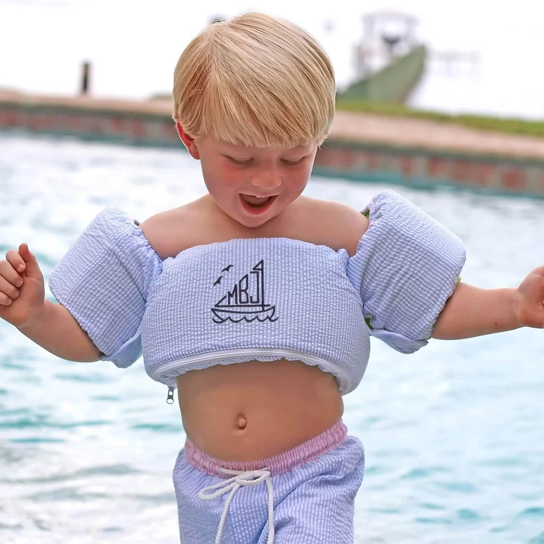 Stripe Seersucker Puddle Jumper Cover | Classic Whimsy