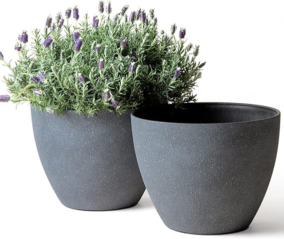 Flower Pots Outdoor Indoor Planter - 11.3 inch Garden Plant Pots Tree Planter for Patio, Deck,Gar... | Amazon (US)