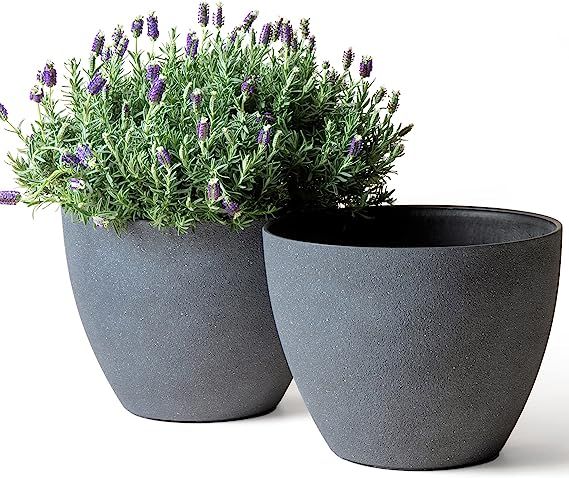 LA JOLIE MUSE Flower Pot Garden Planters Outdoor Indoor, Plant Pots Containers with Drain Hole, W... | Amazon (US)