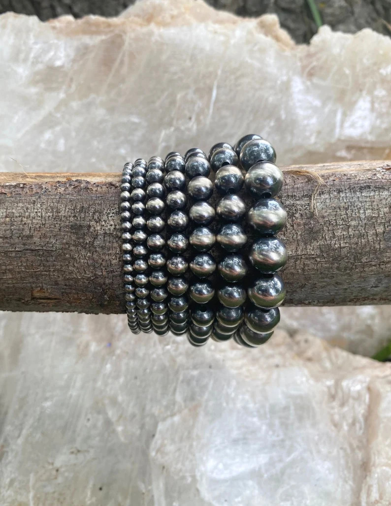 Sterling Silver .925 Navajo Pearl Bracelets, 6.5, 7, 7.5, 8 Inches 3mm, 4mm, 5mm, 6mm, 7mm, 8mm, ... | Etsy (US)