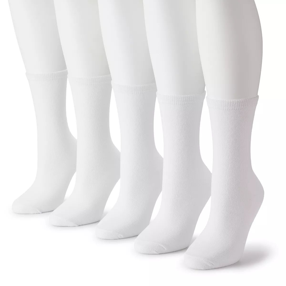 Women's Sonoma Goods For Life® 5 Pack Plain Knit Crew Socks | Kohl's