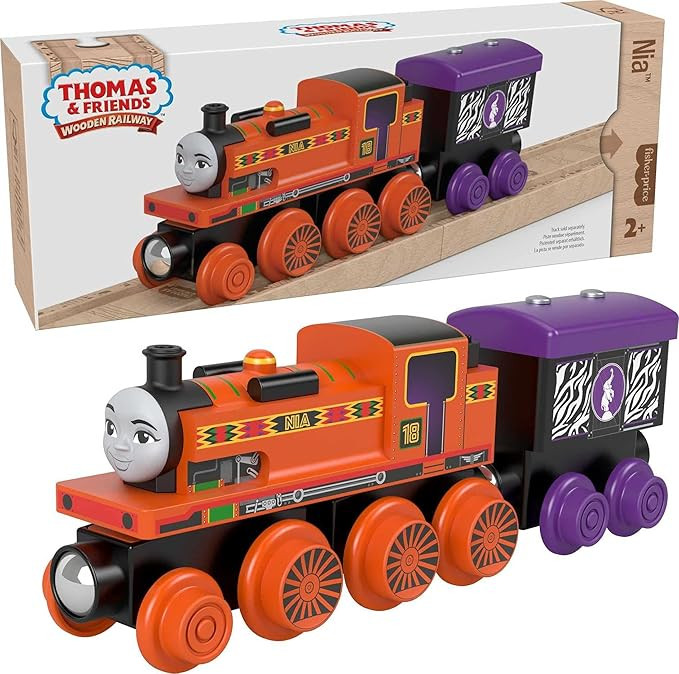 Thomas & Friends Wooden Railway Toy Train Nia Push-Along Wood Engine & Cargo Car for Toddlers & P... | Amazon (US)