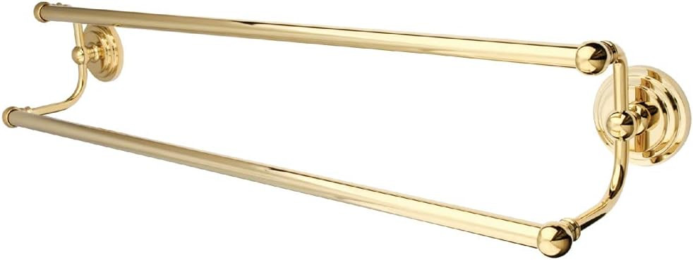 Kingston Brass BA2713PB Milano Dual Towel-Bar, 24-Inch, Polished Brass | Amazon (US)