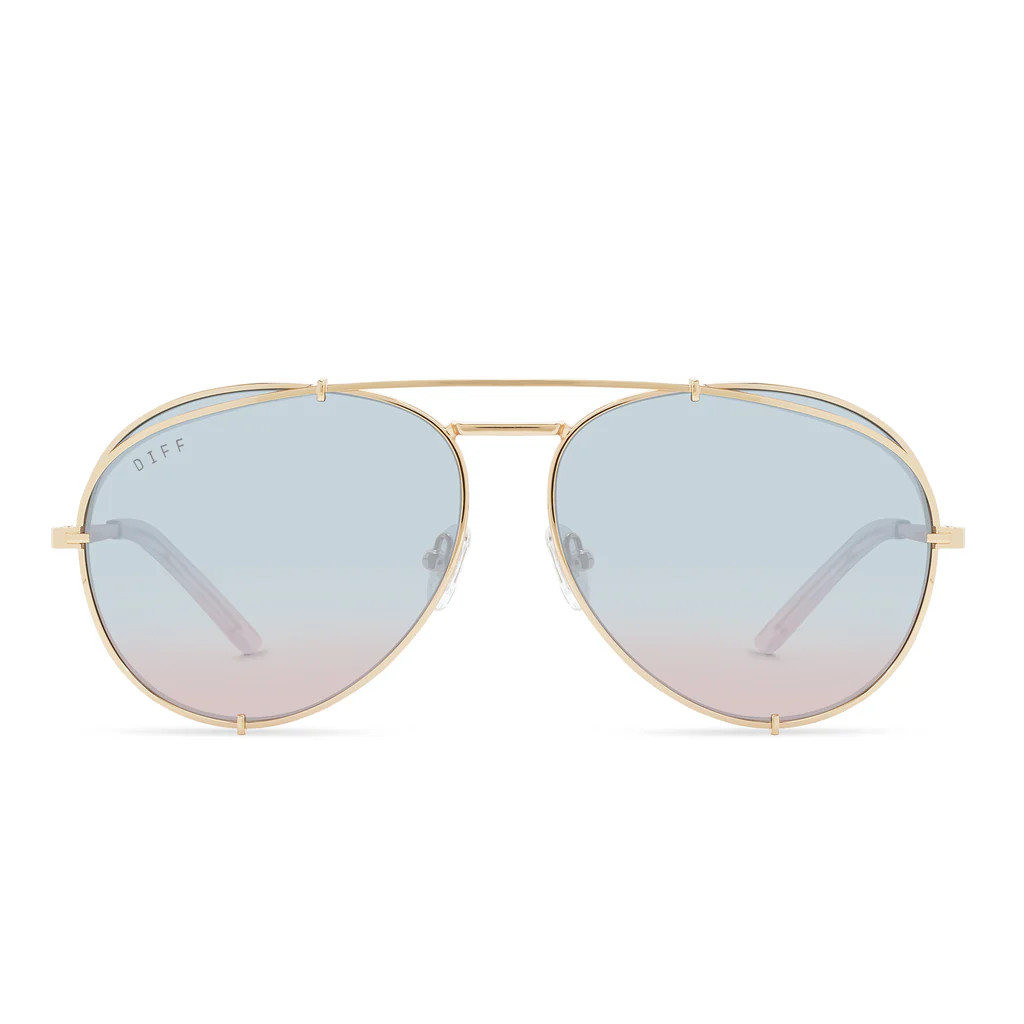 KOKO - GOLD + BLUE TO LAVENDER FLASH SUNGLASSES | DIFF Eyewear