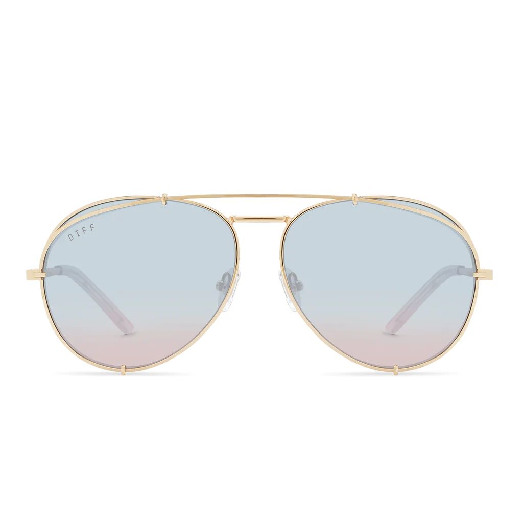 KOKO - GOLD + BLUE TO LAVENDER FLASH SUNGLASSES | DIFF Eyewear