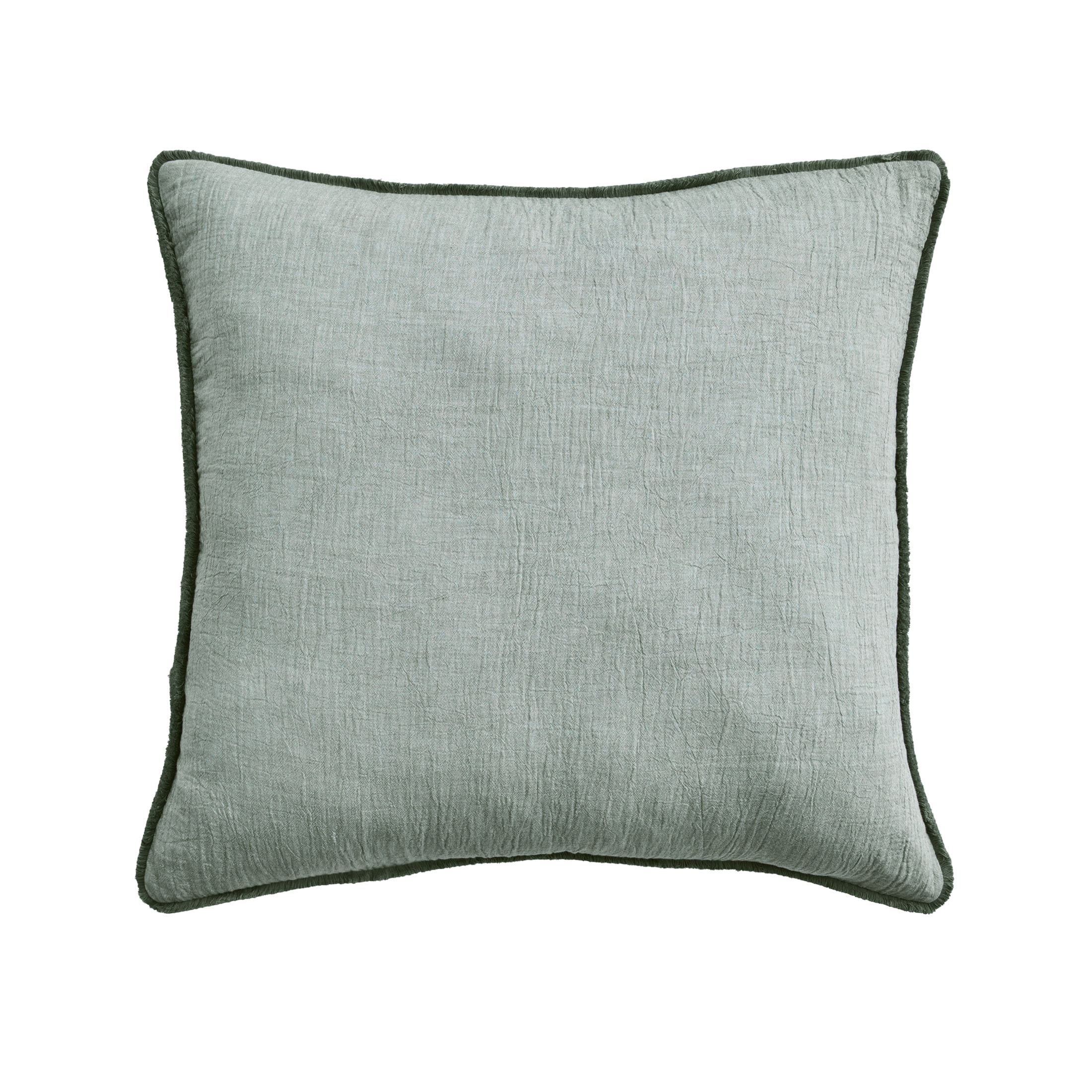 Better Homes & Gardens 22" x 22" Dark Cilantro Green Cotton Gauze Fringe Decorative Pillow | Walmart (US)