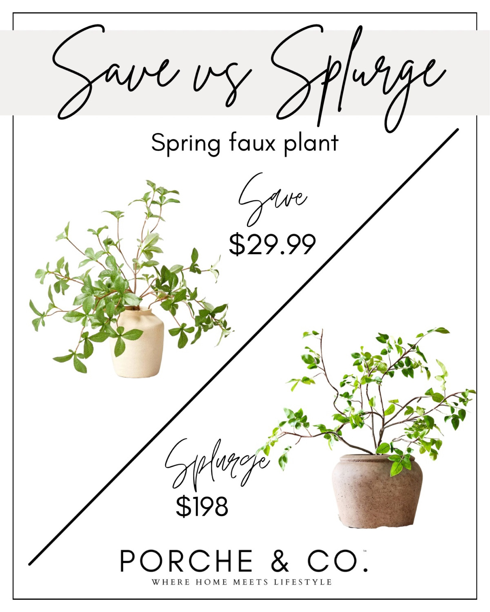 Save vs splurge 
Spring save vs splurge 
Faux greenery  
#visionboard #moodboard #porcheandco 

#LTKSeasonal #LTKhome #LTKstyletip