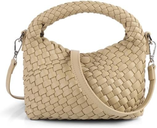 Woven Clutch Purse for Women with Detachable Strap, Versatile Crossbody & Handbag, Vegan Leather | Amazon (US)