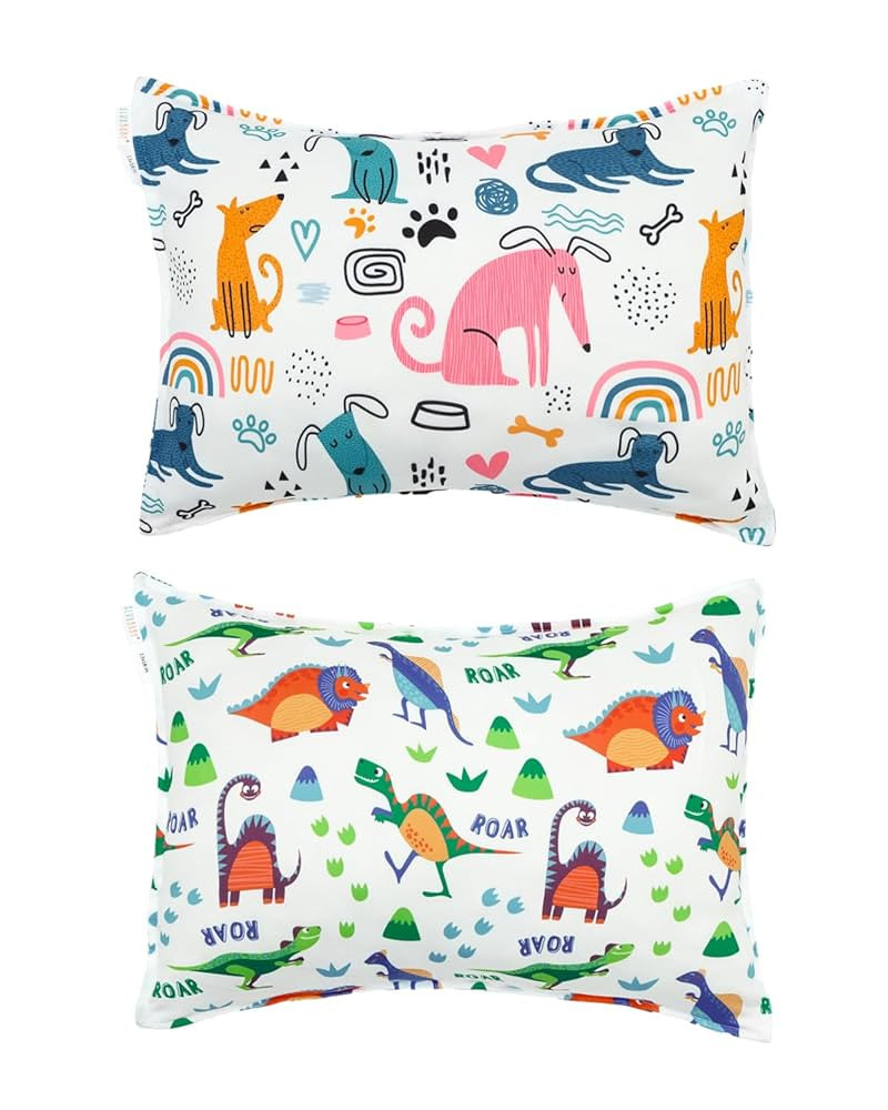 ALVABABY Toddler Pillowcases Stretchy Soft Kids Pillow Cover 2 Pack Fit 13"x 18" or 12"x16" Envel... | Amazon (US)
