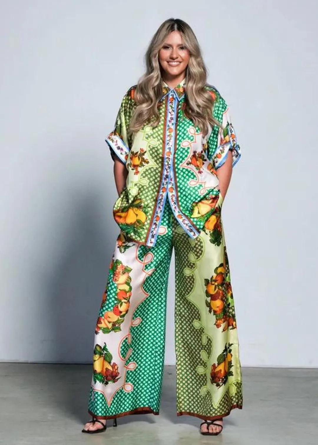 Unique Italy Amalfi Portofino Satin Set Lemons Summer Bali Greece Italy Dubai One Size - Etsy | Etsy (US)