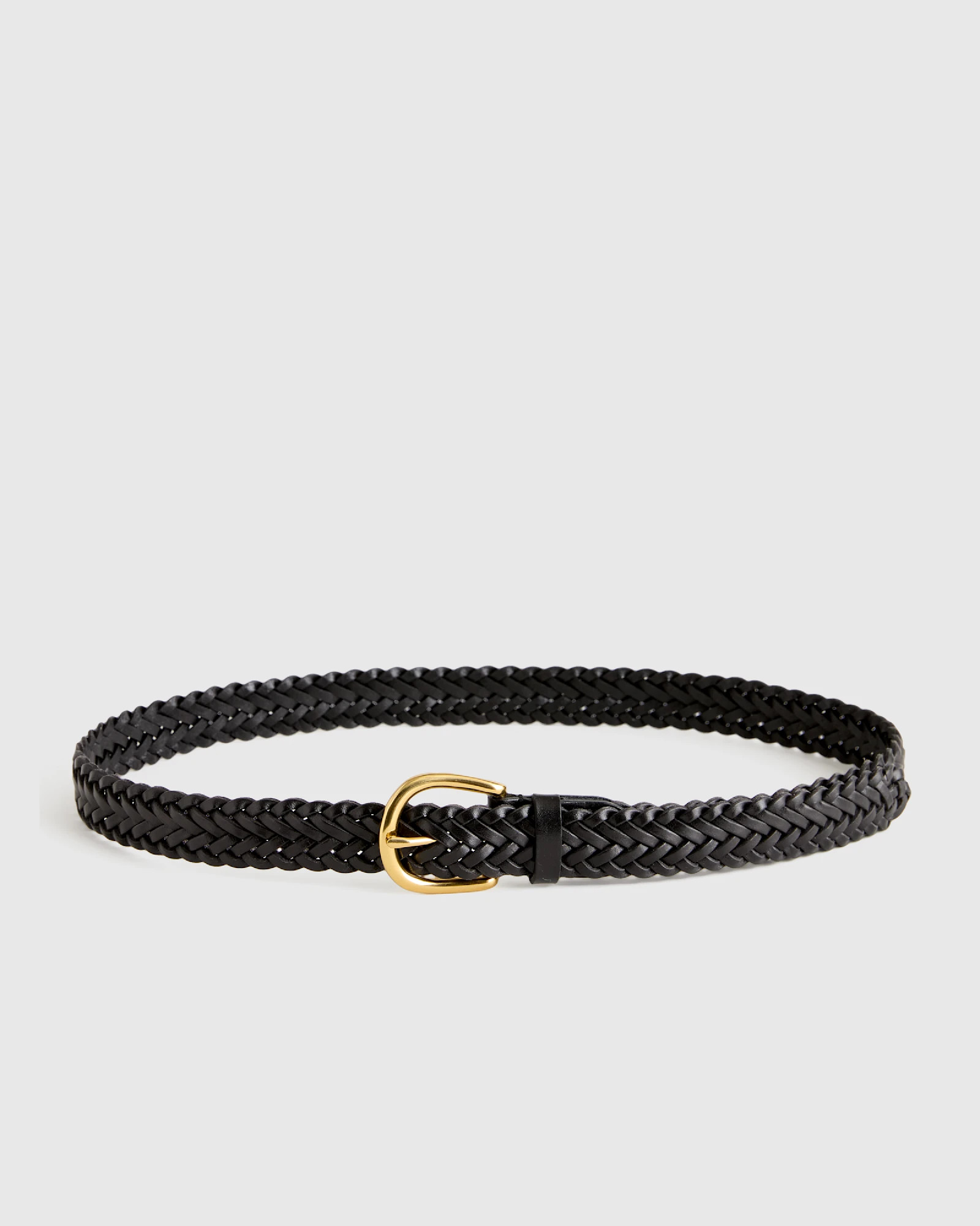 Josie European Leather Braided Belt in Black | Quince