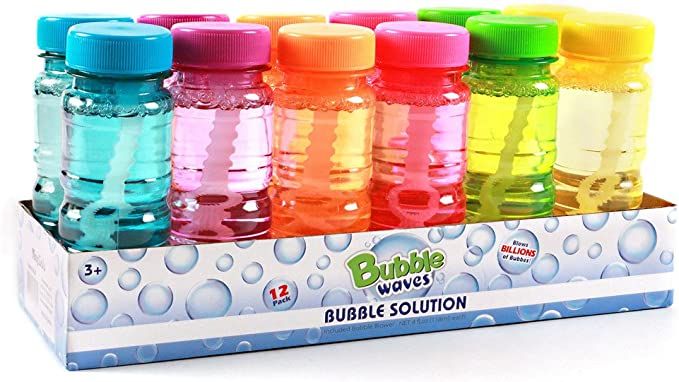 Big Bubble Bottle 12 Pack - 4oz Blow Bubbles Solution Novelty Summer Toy - Activity Party Favor A... | Amazon (US)