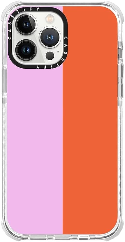 CASETiFY Ultra Impact iPhone 13 Pro Max Case [9.8ft Drop Protection] - Pink/Red Colorblock - Clea... | Amazon (US)