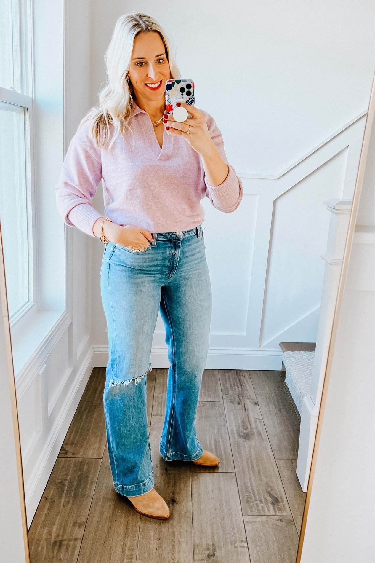 Jcrew sweater 40% off. Use code: SHOPFALL. sweater is so soft and stretchy. Runs a little large. 

Paige wide leg jeans rag and bone booties 

Everyday outfit, sweaters, holiday gifts, mom outfits, JCrew



#LTKsalealert #LTKunder100 #LTKSeasonal