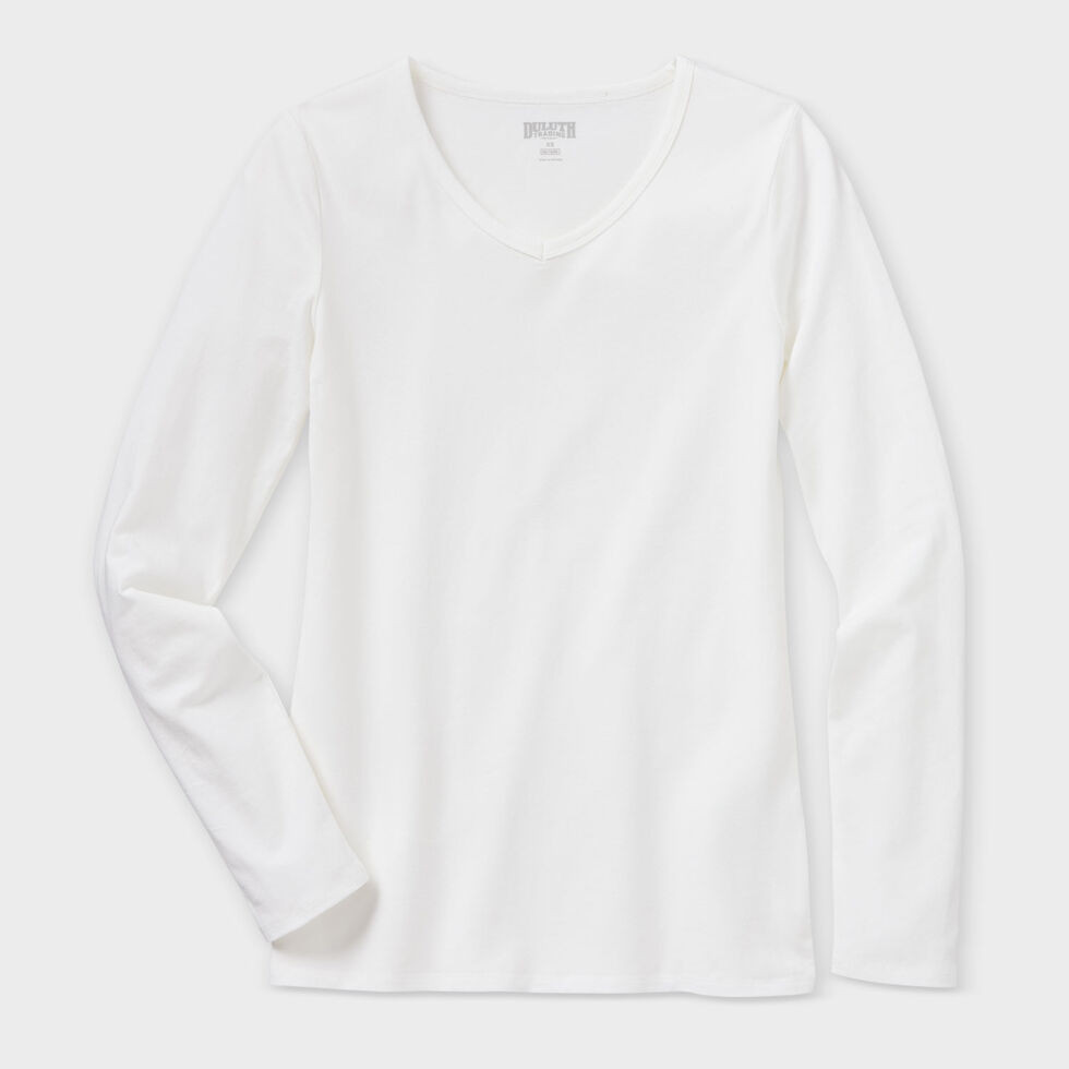 Women's No-Yank Long Sleeve V-Neck T-Shirt | Duluth Trading Company