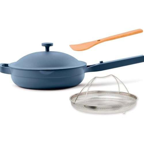 Our Place 10.5-Inch Ceramic Nonstick Skillet Pan, Toxin-Free with Stainless Steel Handle, Oven Safe - Blue Salt | Amazon (US)