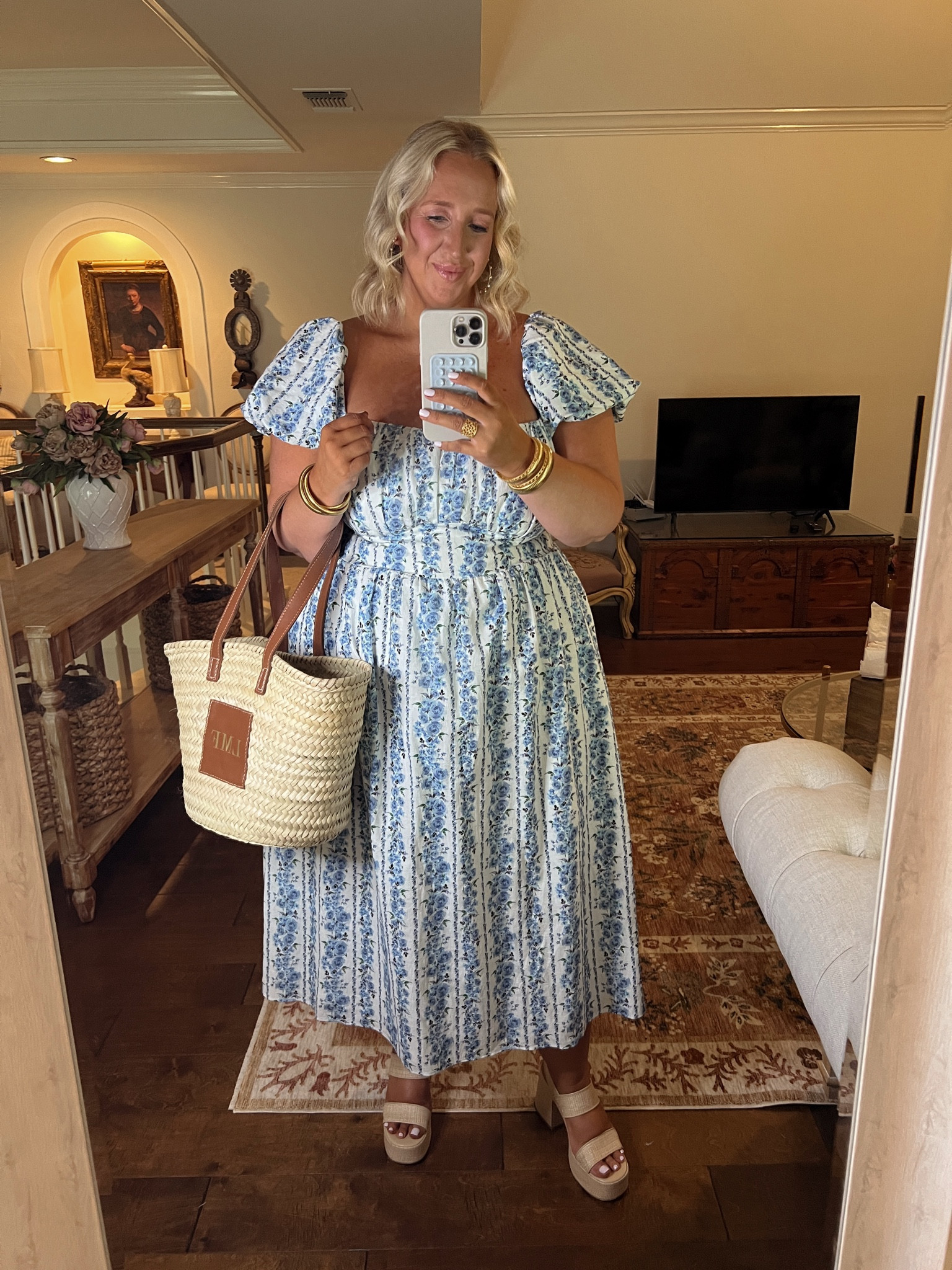 gdp blue dress Ilaria Silk Midi Dress in Blue main image 0