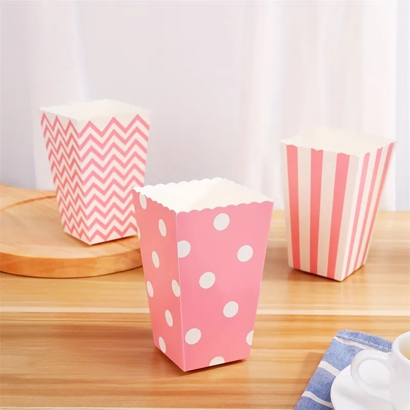 6pcs/Lot Popcorn Boxes Striped Polka Dot Candy Box For Party Favor Pink Striped For Party Movie N... | Temu Affiliate Program