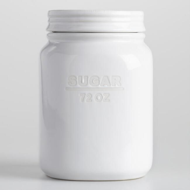White Ceramic Sugar Canister | World Market