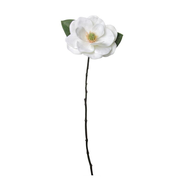 Northlight 31" White and Green Artificial Magnolia Christmas Stem Decor | Target