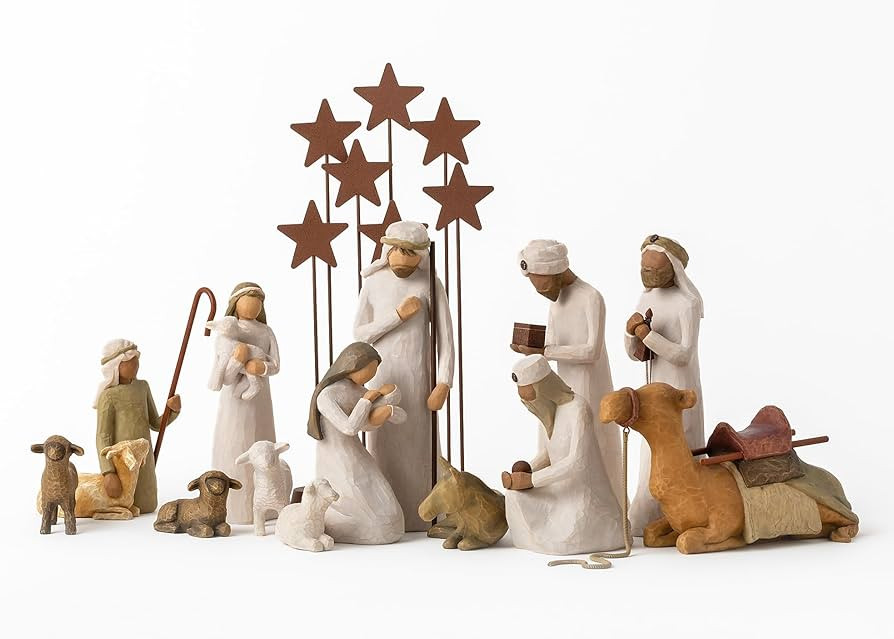 Willow Tree Nativity Starter Figures with The Three Wisemen Plus Metal Stars, 14-Piece Set | Amazon (US)