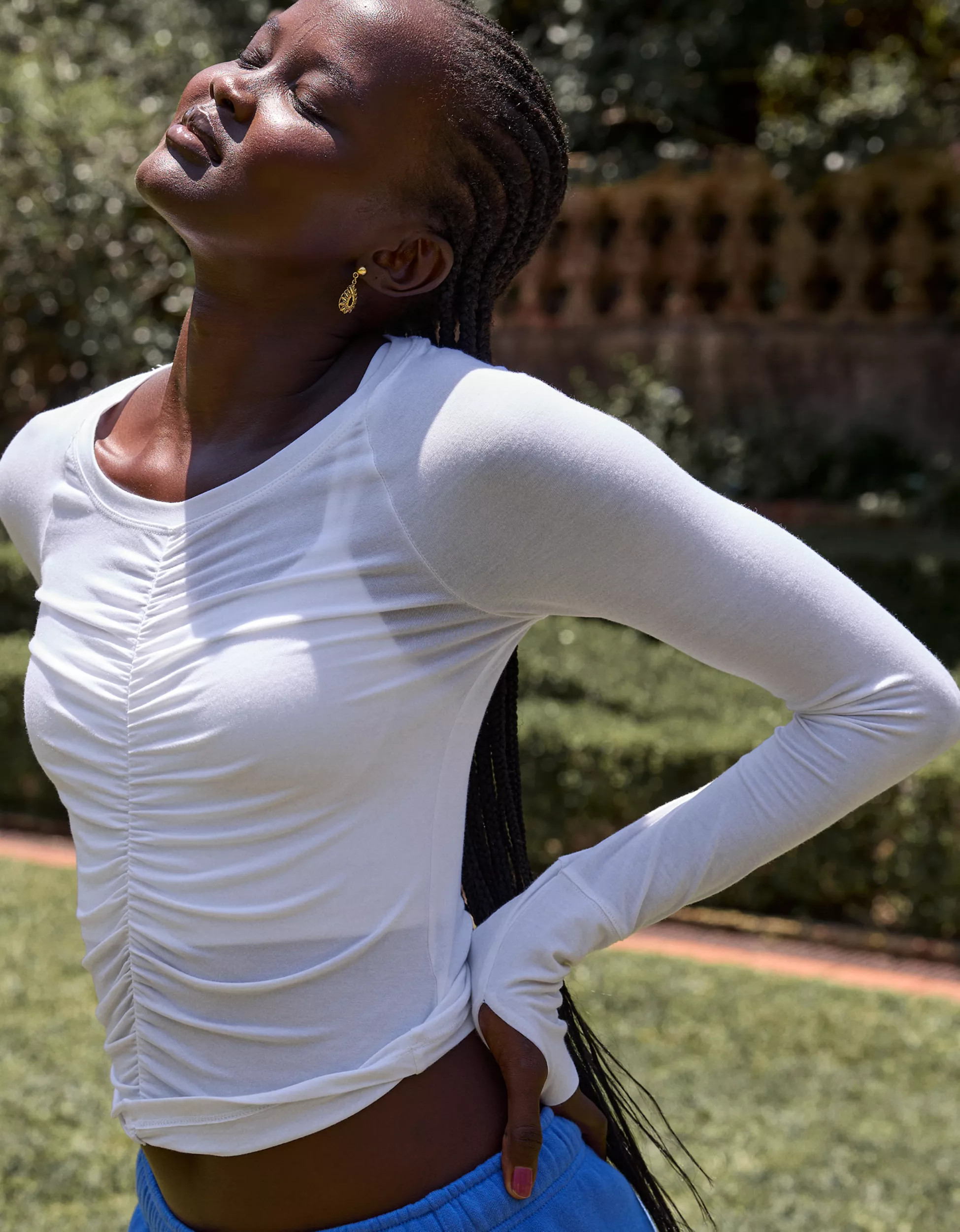 OFFLINE By Aerie Thumbs Up Ruched Long Sleeve T-Shirt | Aerie