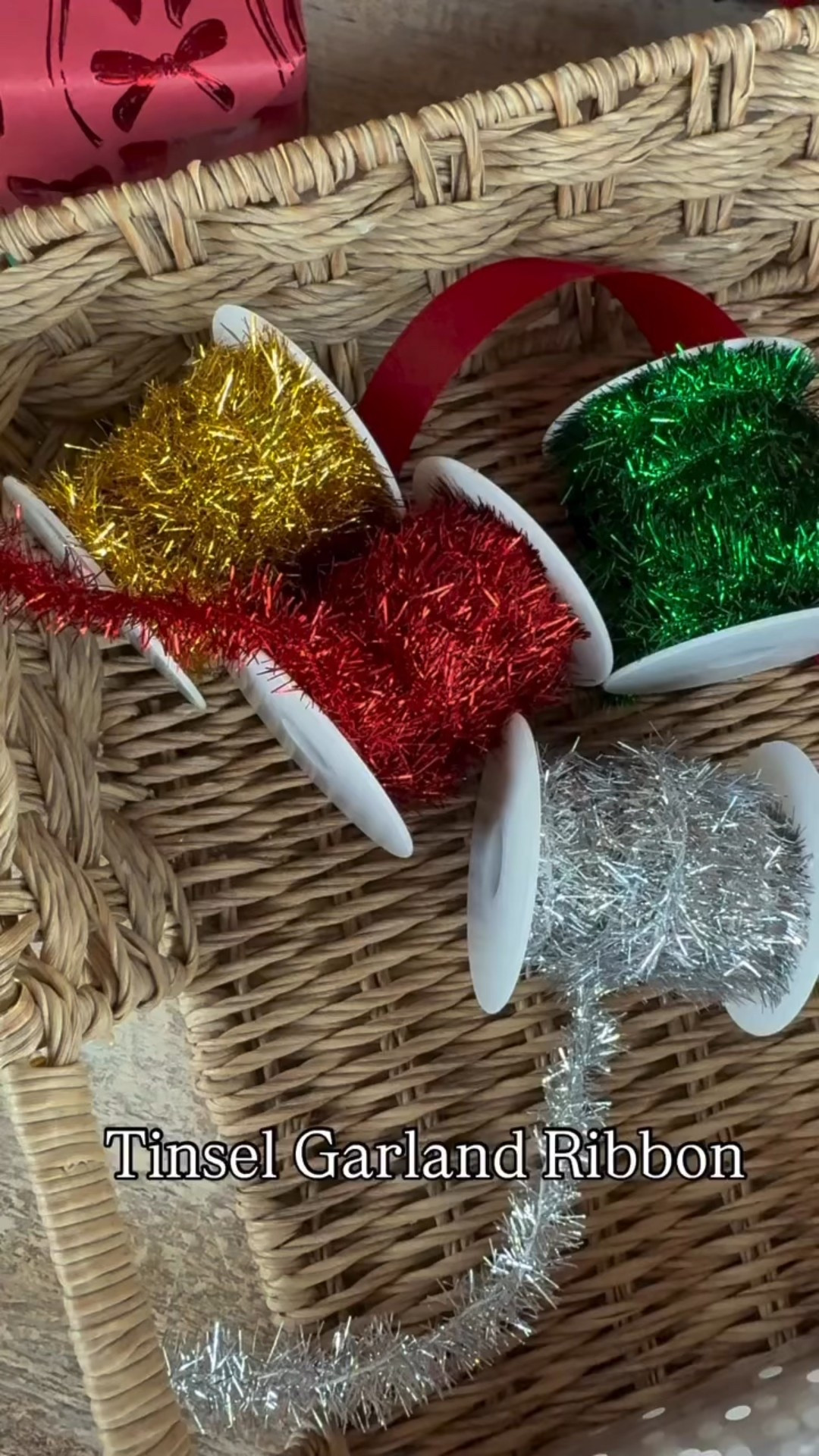 Tinsel Garland Ribbon is a charming touch to your gift wrap this holiday ✨🎄

#christmasgiftwrapping 
#tinselribbon 
#giftwrappingideas


#LTKCyberWeek #LTKHoliday #LTKSeasonal