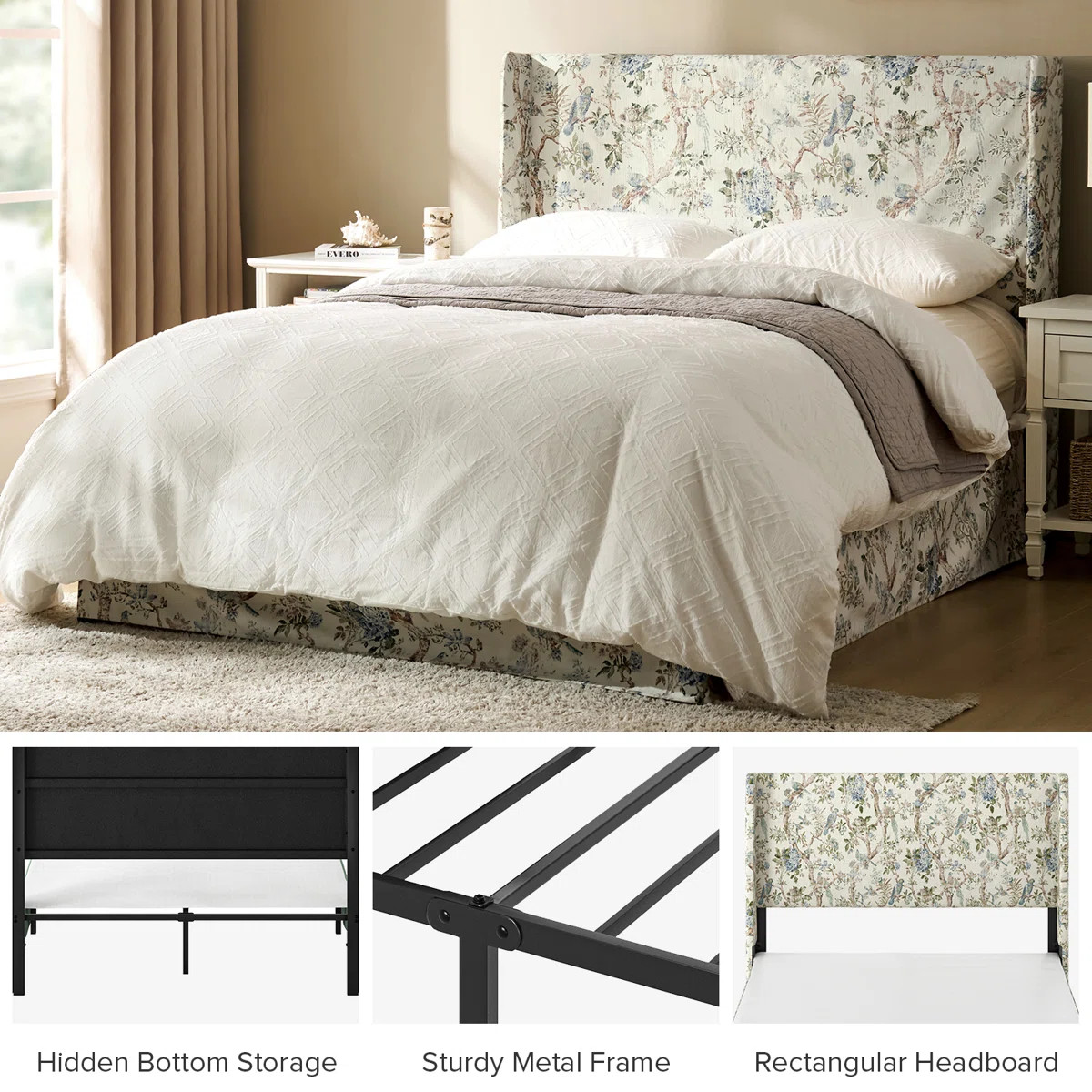 Carlyon Upholstered Platform Bed with Washable Slipcover and Under-bed Storage | Wayfair North America