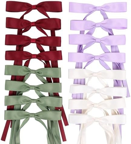 Hair Bows Clips Coquette Ribbon Bowknot with Long Tail Princess Hair Bows French Barrettes Hair A... | Amazon (US)