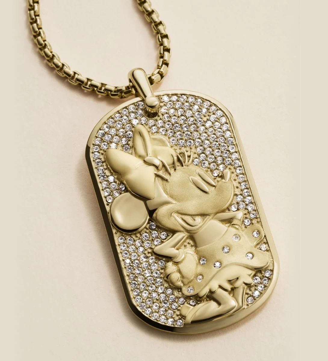 Disney x Fossil Special Edition Gold-Tone Stainless Steel Dog Tag Necklace | Fossil (US)