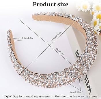 Glitzer Haarreif Damen​​ Strass Haarreif Breit, Haarreifen Damen Elegant, Haarschmuck Strass ... | Amazon (DE)
