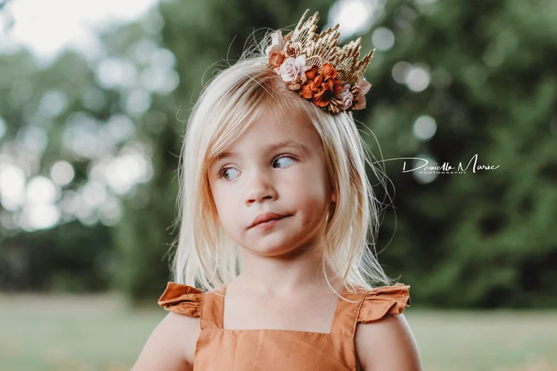 NEW F A L L Boho Bloom MINI Sienna Flower Lace Crown Gold - Etsy | Etsy (US)