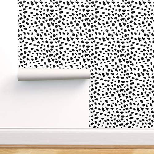 Spoonflower Peel and Stick Removable Wallpaper, Abstract Bty Pattern Black and White Modern Dot A... | Amazon (US)