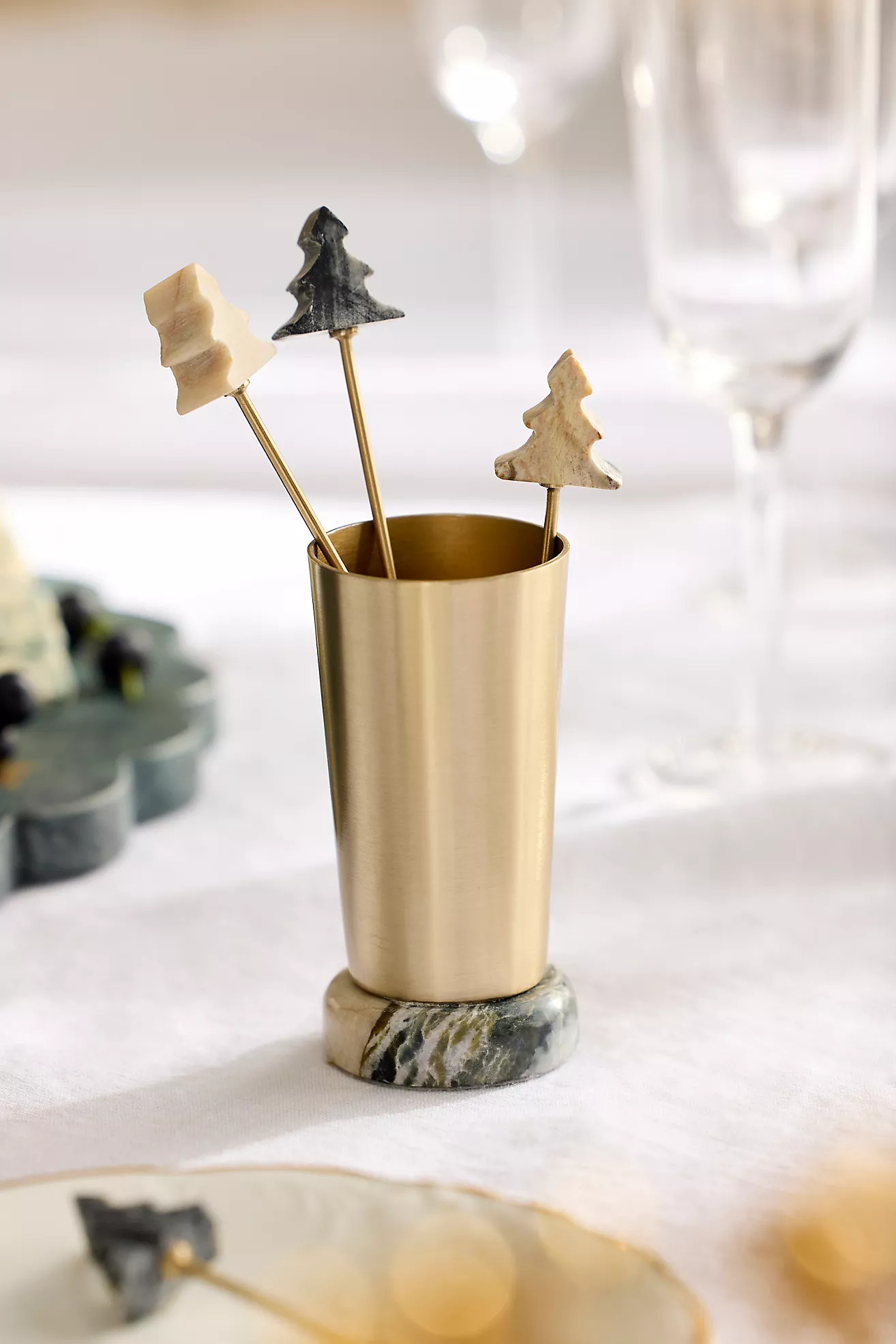 Marble Tree Appetizer Picks, Set of 4 | Anthropologie (US)